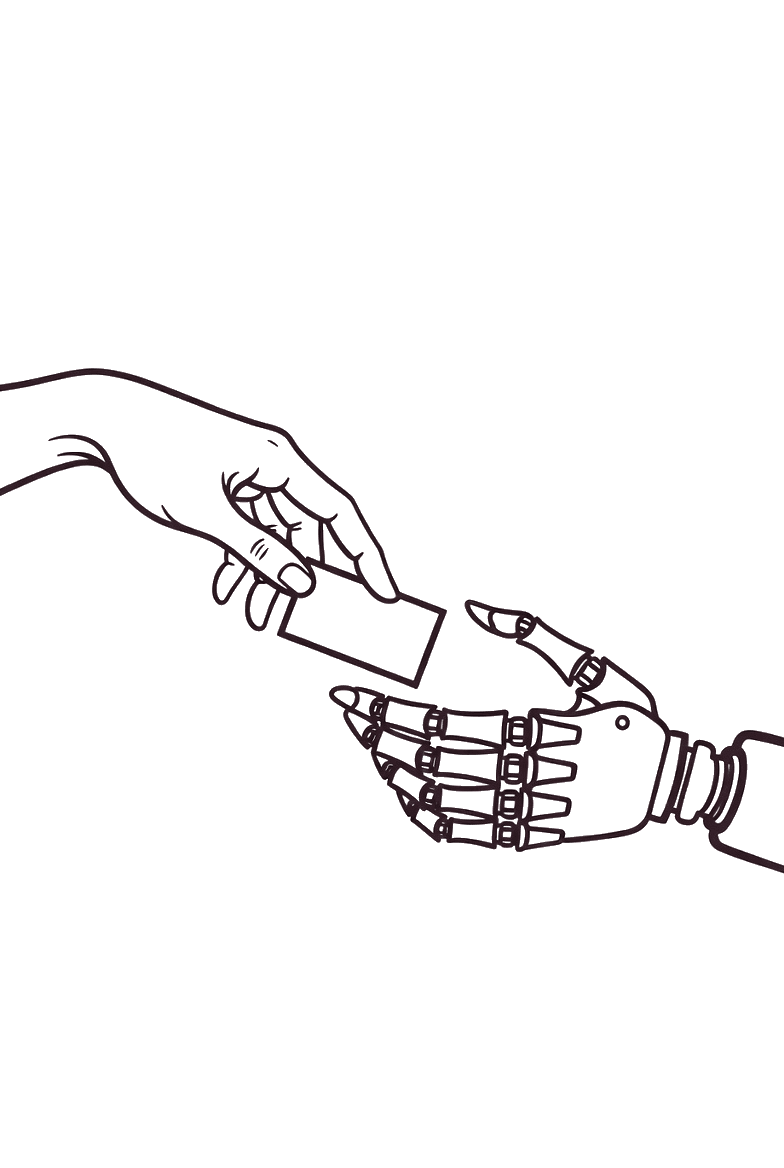 Human and AI collaboration illustration